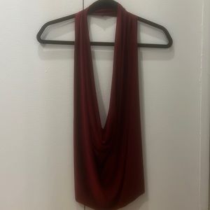 Decker cowl neck maroon top
